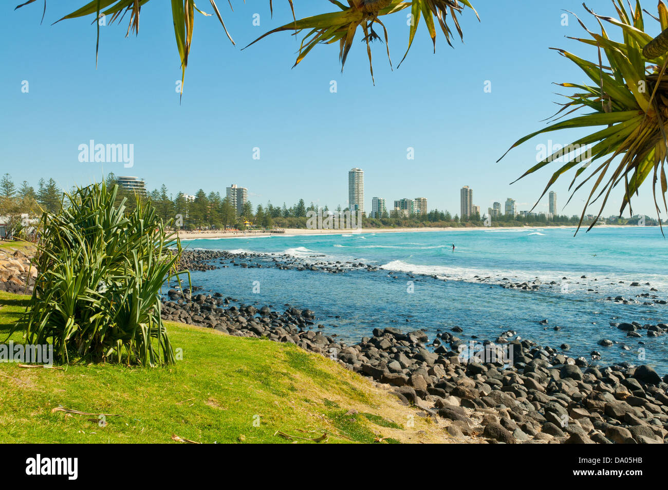 Burleigh Beach, Gold Coast, Queensland, Australien Stockfoto