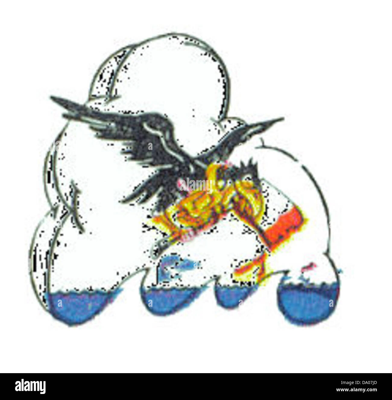 Das Emblem der 14. Anti-U-Boot-Geschwader repräsentiert ihre Mission der Anti-U-Boot-Kriegsführung und unterstützt die Seeverteidigung durch die Erkennung und Neutralisierung von U-Boot-Bedrohungen während der Ära des Kalten Krieges. Stockfoto