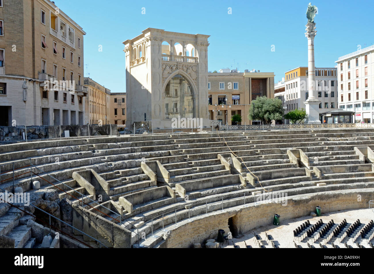 Römisches Amphitheater, Lecce, Apulien, Italien Stockfoto