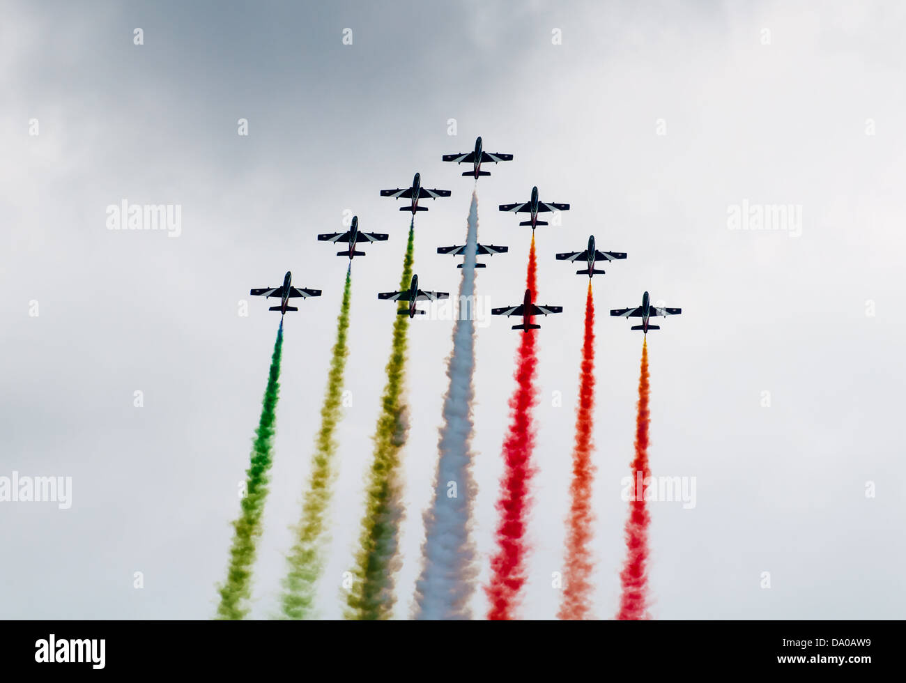 italienische Kunstflug-Team in Bildung bereitstellen von Rauch Stockfoto