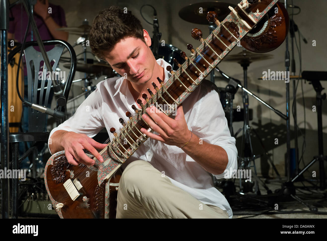 Indian Classical Musical Instruments Sitar Stockfotos und bilder