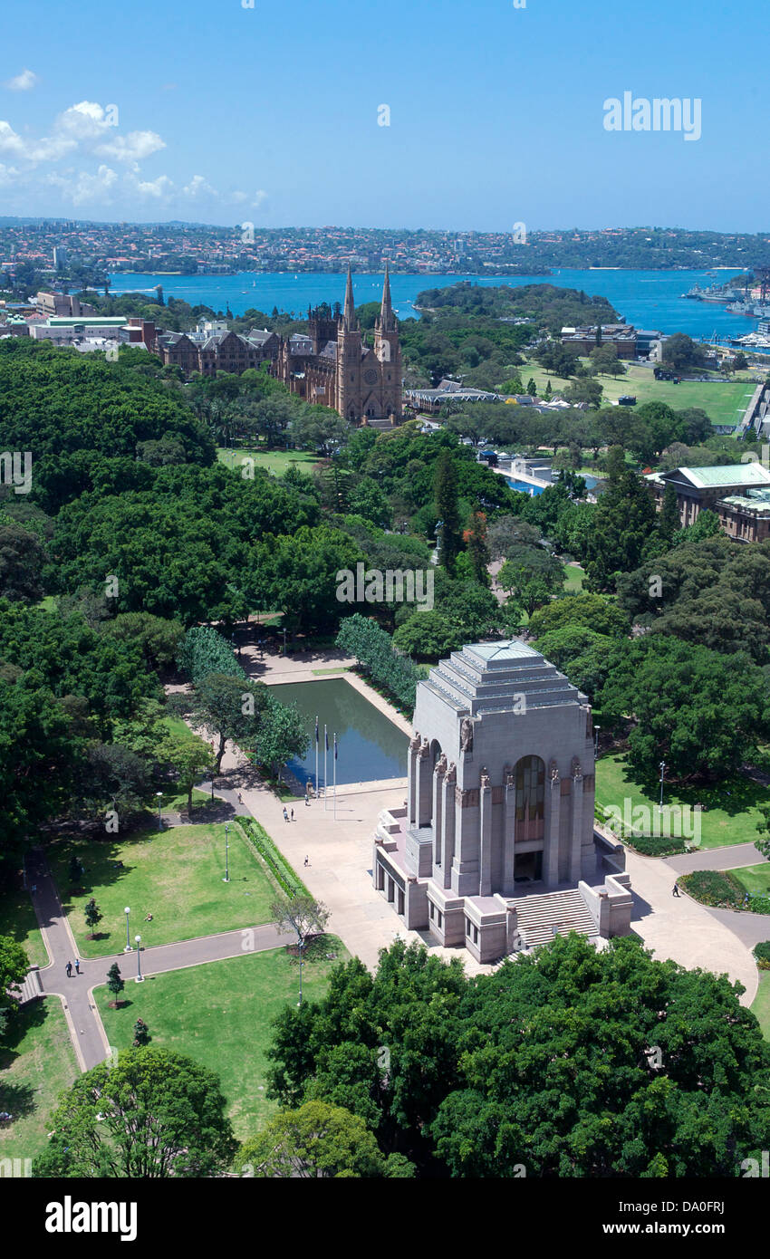 Luftbild Anzac War Memorial Hyde Park Sydney New South Wales Australien Stockfoto