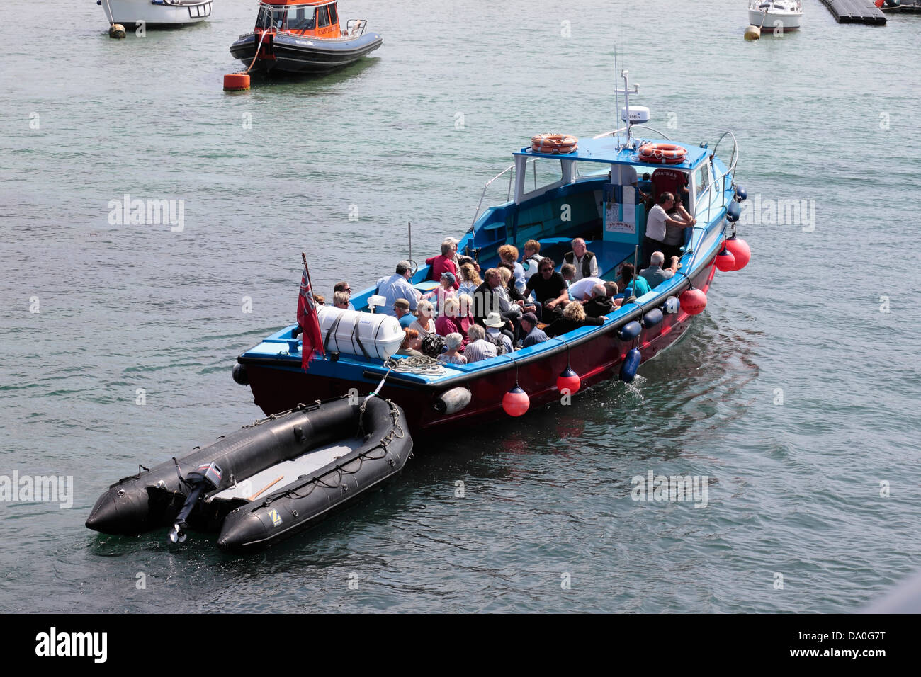 Tages Reise Boot zurück zum Hafen von St Mary Stockfoto