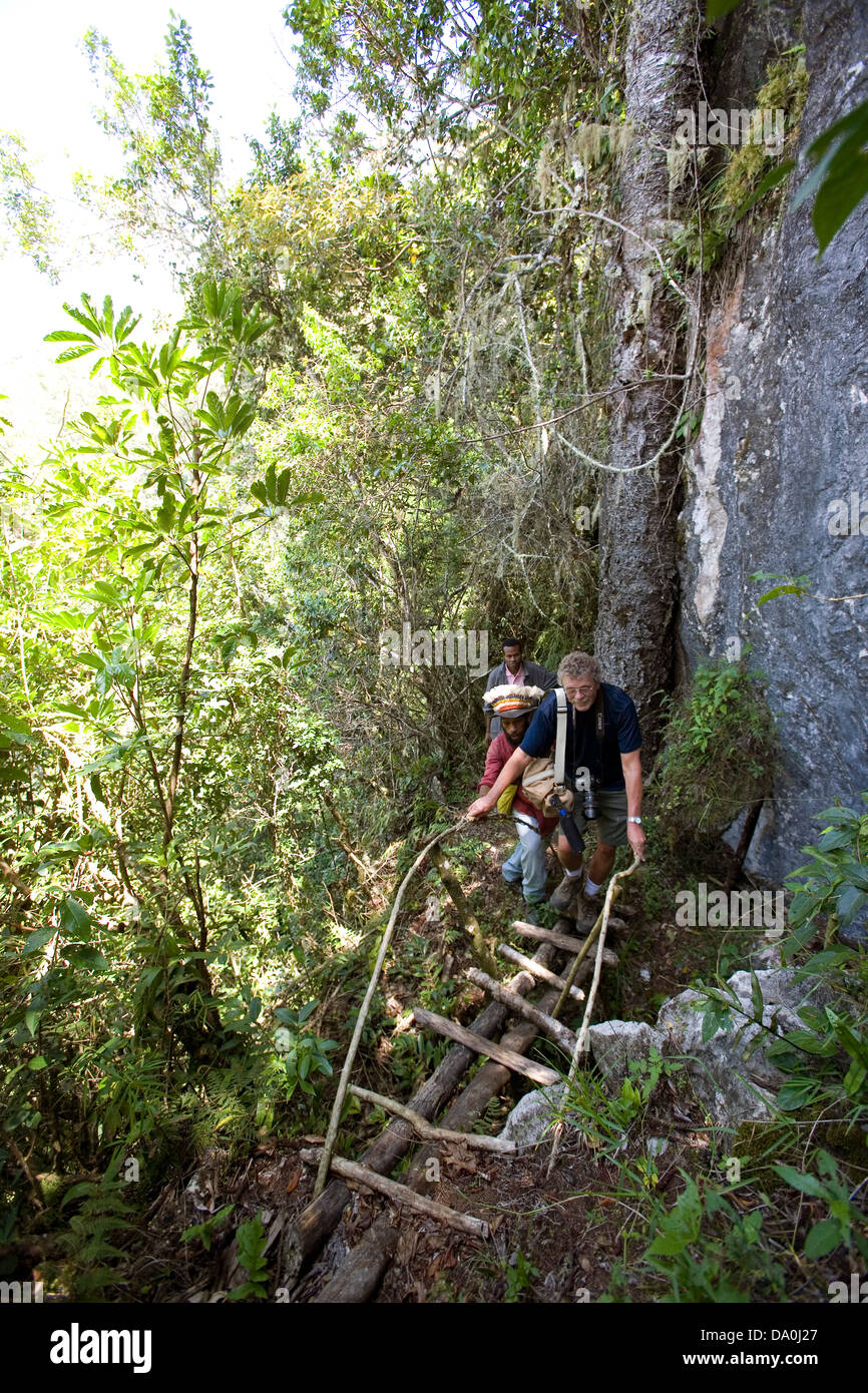 Wandern Wanderweg, Lufa Bezirk Eastern Highlands Province, Papua Neu Guinea. Stockfoto