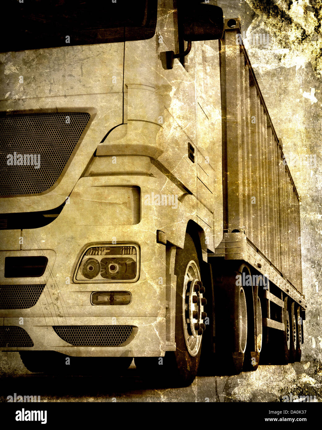 Grunge-Stil Bild ein Container Lieferung LKW Stockfoto
