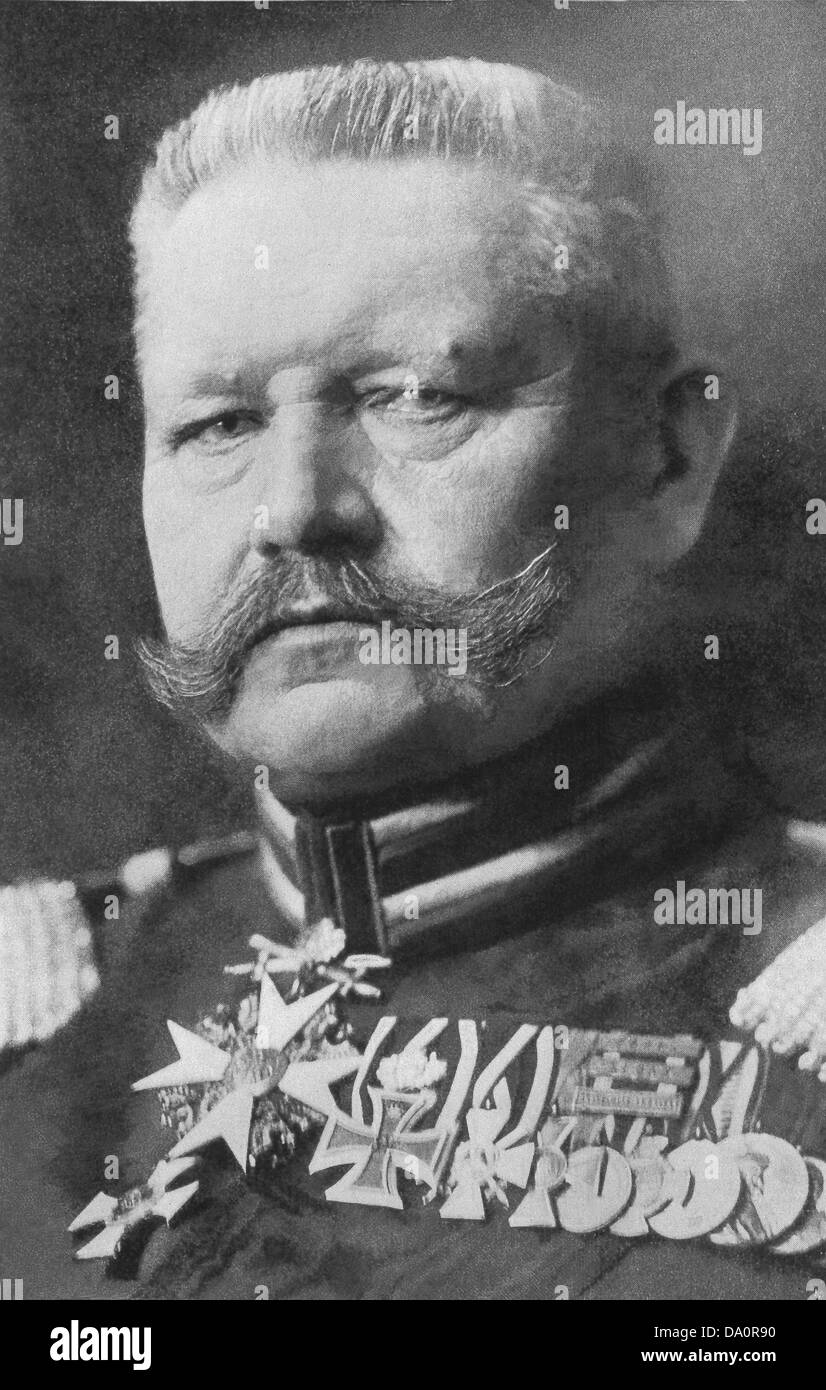 Paul von Hindenberg (1847-1934) war ein deutscher Feldmarschall und Präsident. Stockfoto
