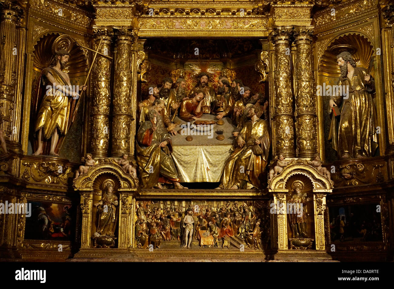 Seitenkapelle mit Abendmahl, la Seu, Kathedrale von Santa Maria di Palma, Palma De Mallorca, Mallorca, Spanien Stockfoto