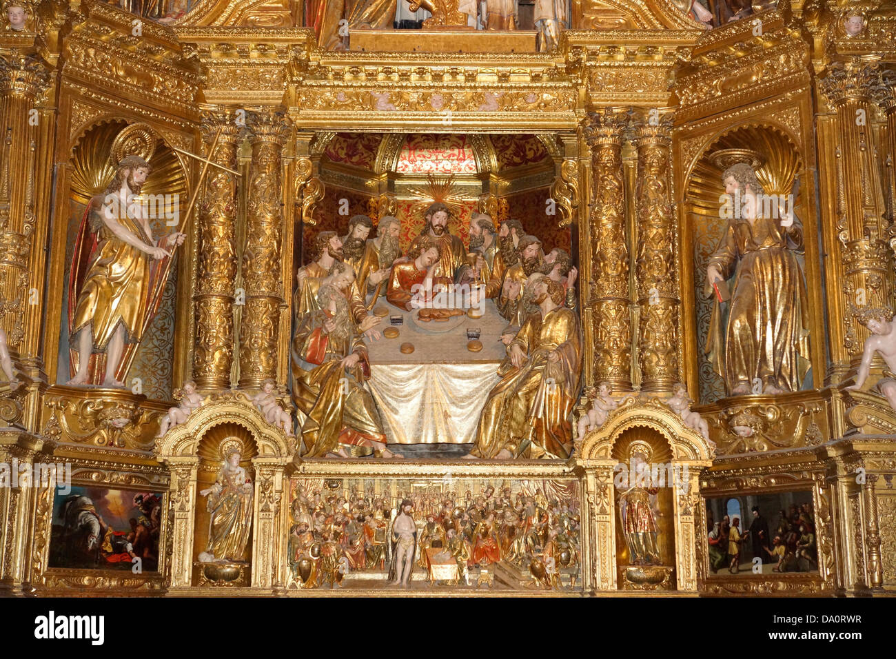 Seitenkapelle mit Abendmahl, la Seu, Kathedrale von Santa Maria di Palma, Palma De Mallorca, Mallorca, Spanien Stockfoto