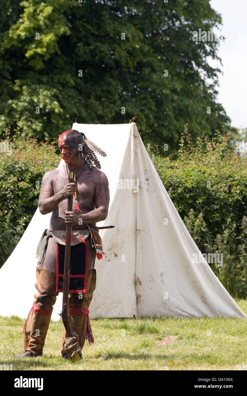 Reenactment der Cherokee-Indianer im amerikanischen Bürgerkrieg Stockfoto