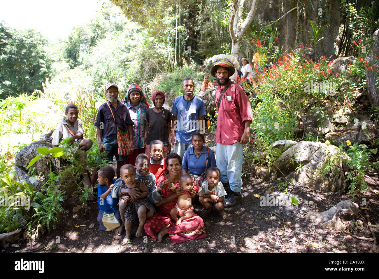 Kemase Dorfbewohner, Lufa Bezirk Eastern Highlands Province (Papua-Neuguinea). Stockfoto