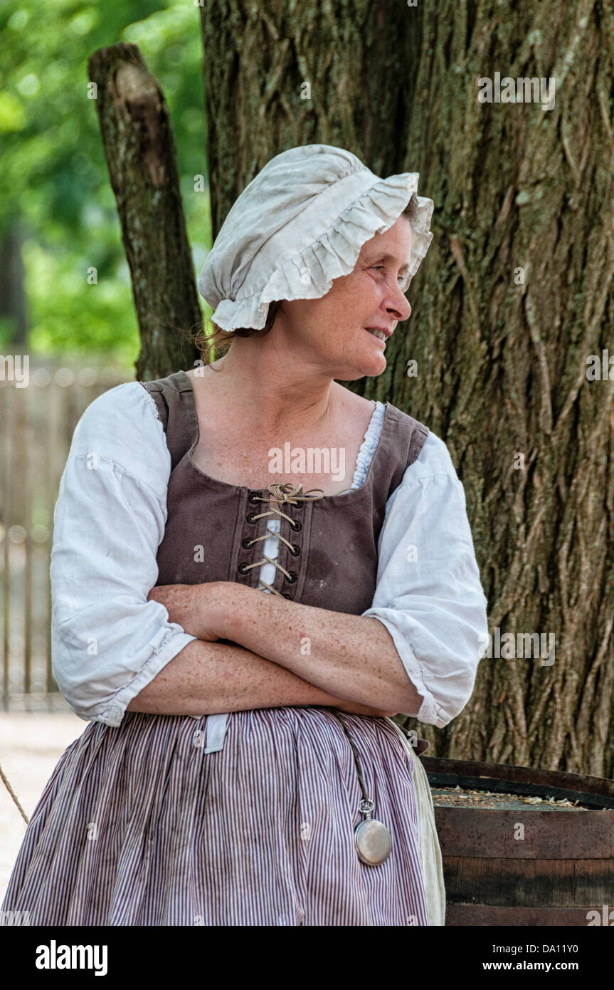 Reenactor, Colonial Williamsburg, Virginia Stockfoto