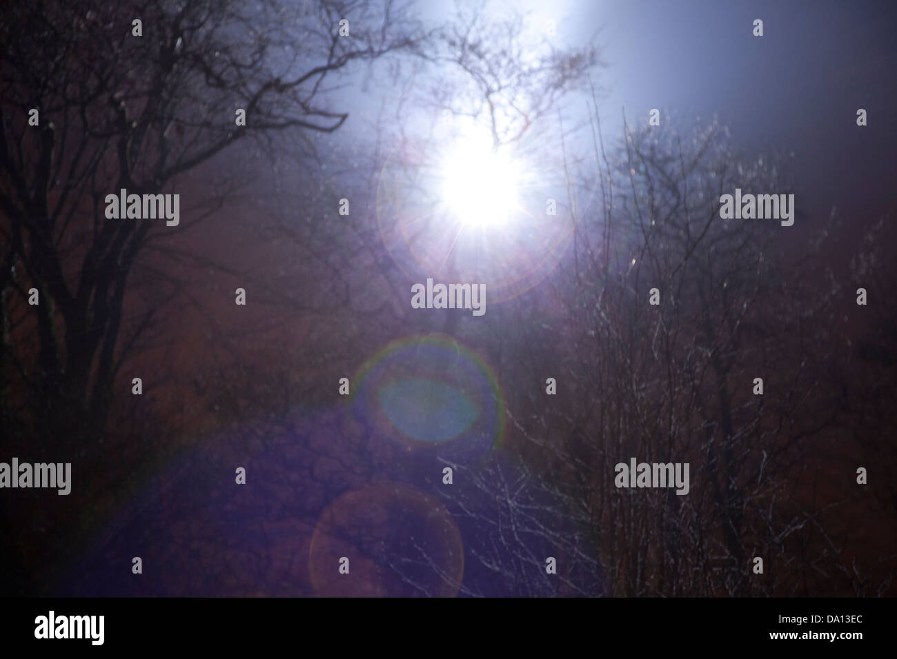 Spot-Licht von der Spitze des Faringdon Folly, Oxfordshrie, gefangen in der Kamera Stockfoto