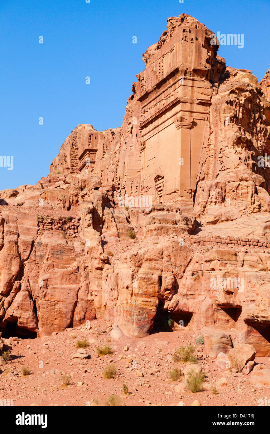 Alte Gräber in Petra, Jordanien Stockfoto