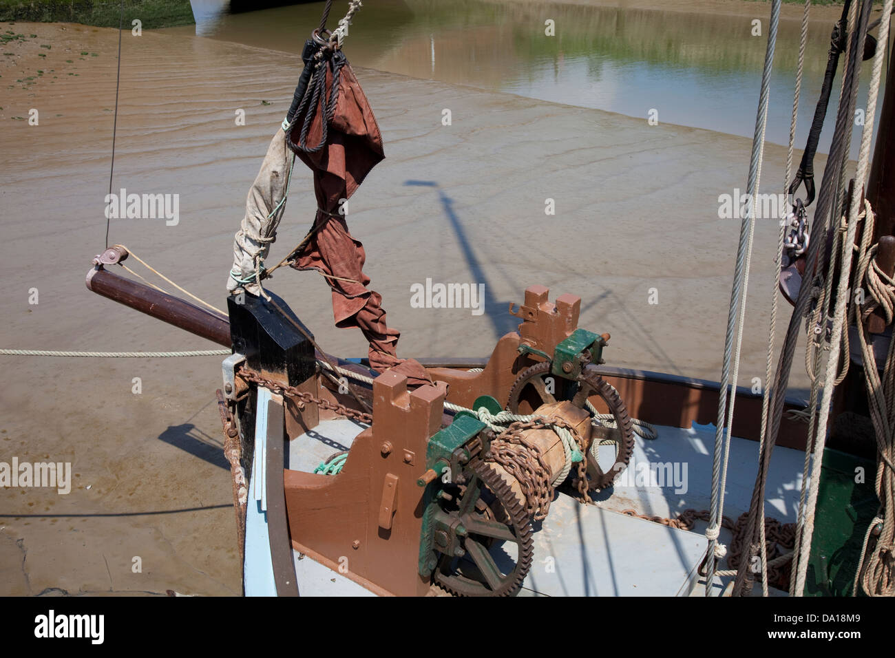 Segelboot Snape Maltings Stockfoto