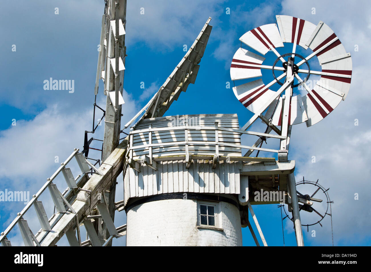 Detail Windmühle GAP Segel und Fan tail Stockfoto