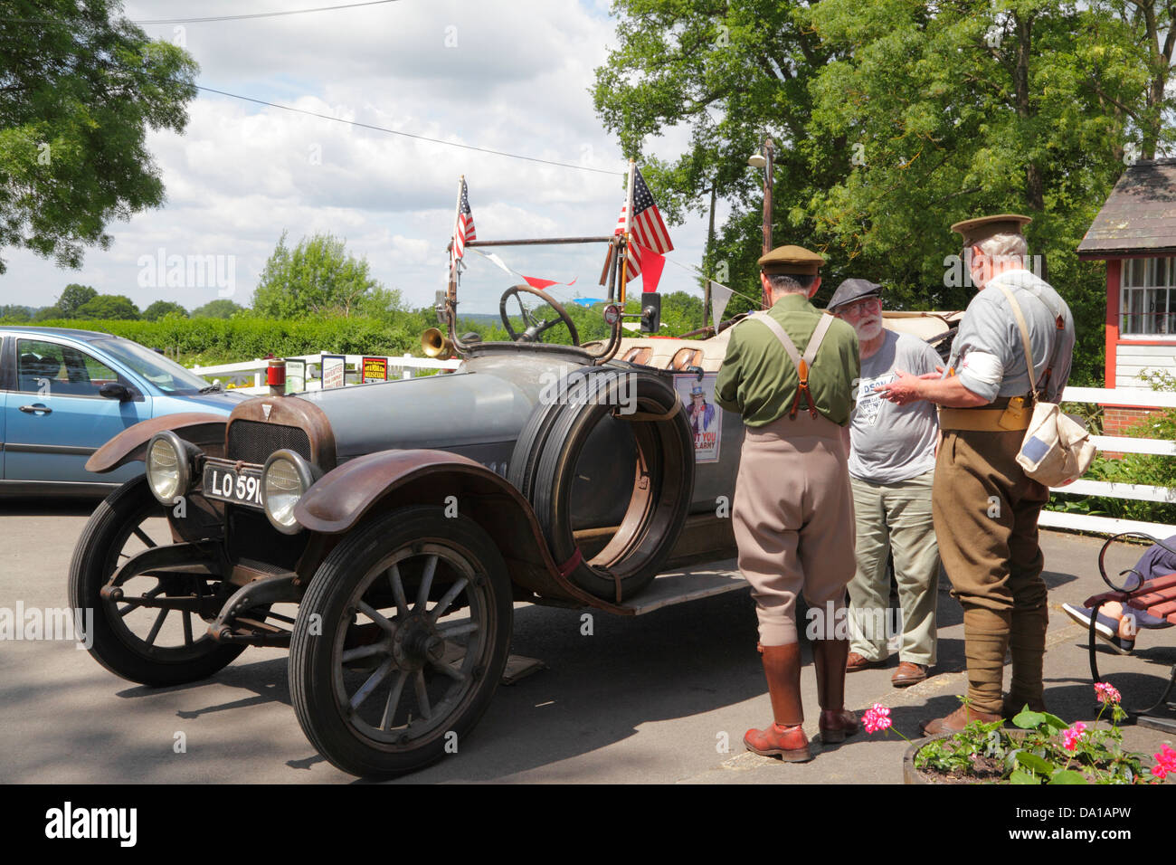 Hudson American Motor Oldtimer Veranstaltung, die das Leben in WW1, Tenterden, Kent, UK, GB Stockfoto