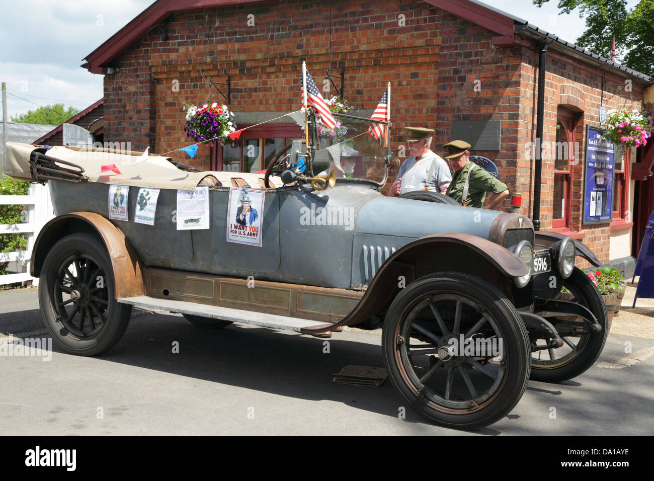 Hudson American Motor Oldtimer Veranstaltung, die das Leben in WW1, Tenterden, Kent, UK, GB Stockfoto
