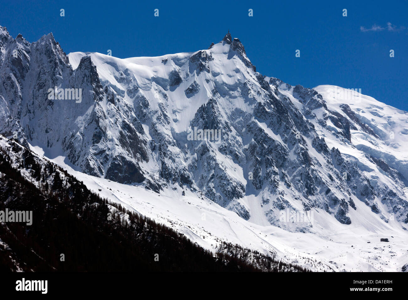 Aiguille du Midi Chamonix Mont Blanc in französischen Alpen zu sehen Stockfoto