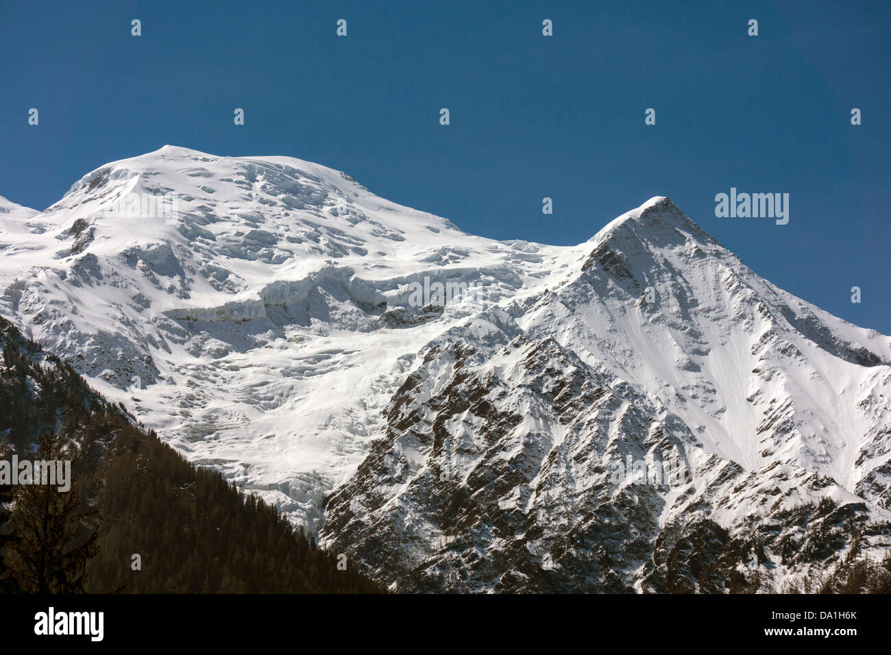 Chamonix Aiguilles von Chamonix-Mont-Blanc zu sehen Stockfoto