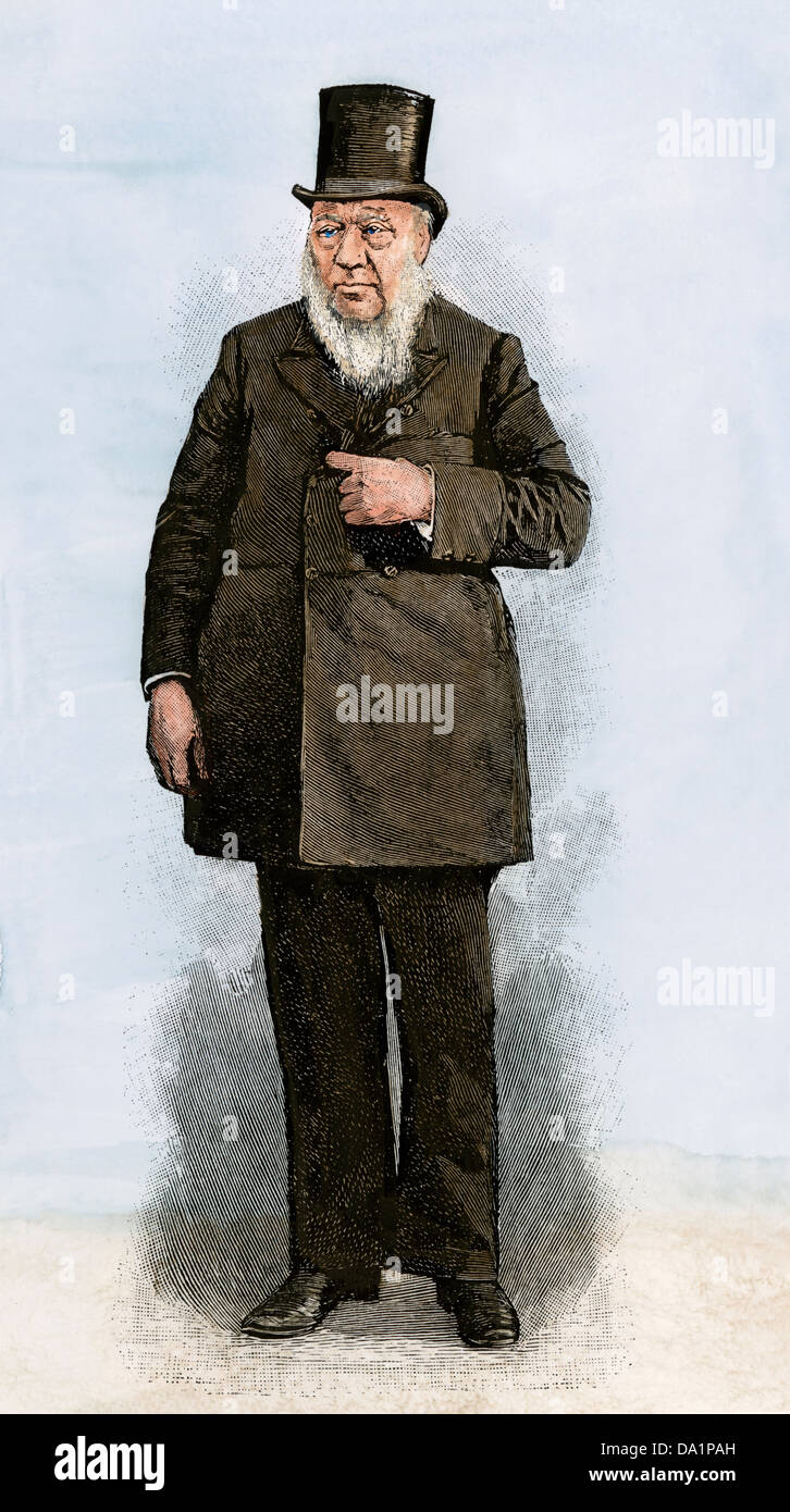 Paul Krüger, den Präsidenten der Südafrikanischen Republik, 1890. Hand - farbige Holzschnitt Stockfoto