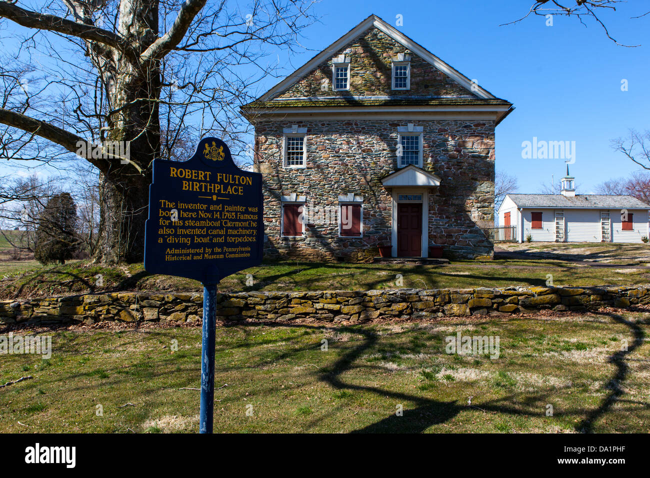 Der Geburtsort von Robert Fulton. Stockfoto