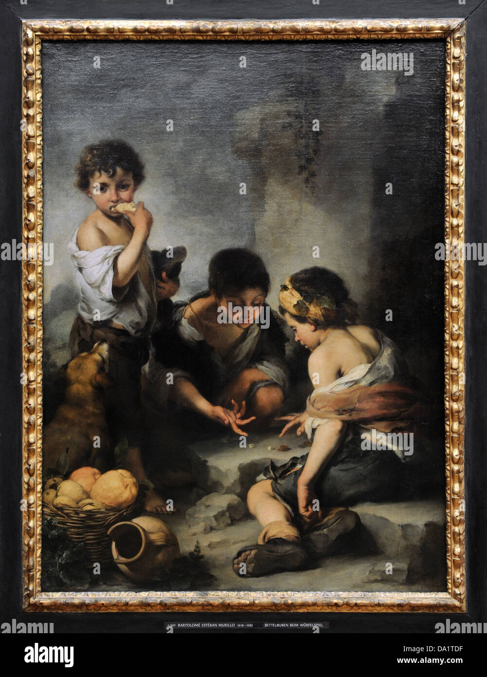 Bartolomé Esteban Murillo (1618-1682). Spanischer Maler. Bettler-Jungs beim Würfelspiel, 1675. Alte Pinakothek. München. Deutschland. Stockfoto
