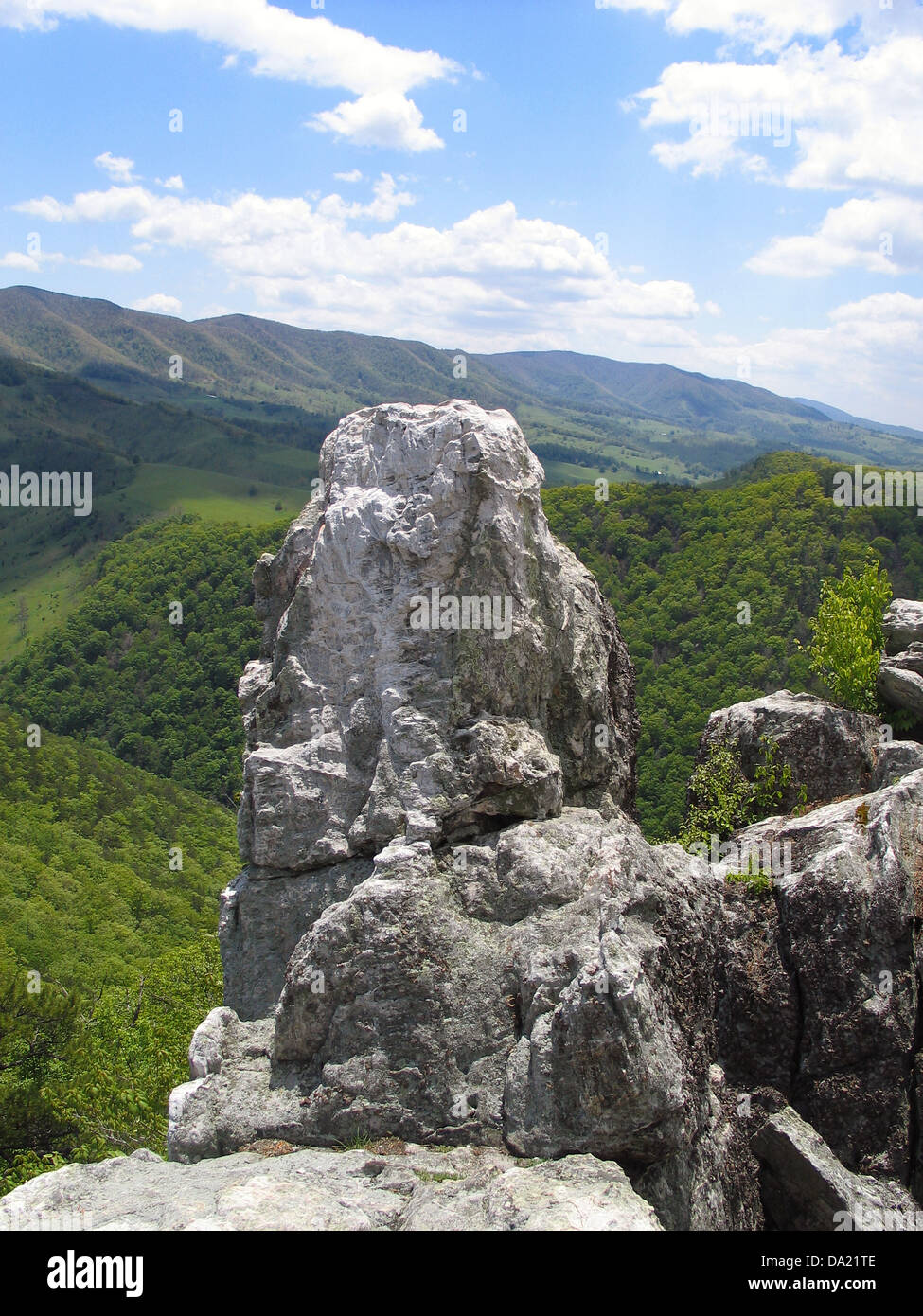 Felsformationen, Nelson Felsen, West Virginia, Vereinigte Staaten von Amerika Stockfoto
