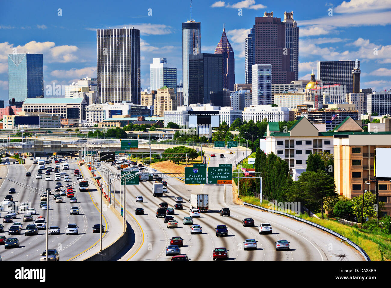 Skyline der Innenstadt von Atlanta, Georgia. Stockfoto