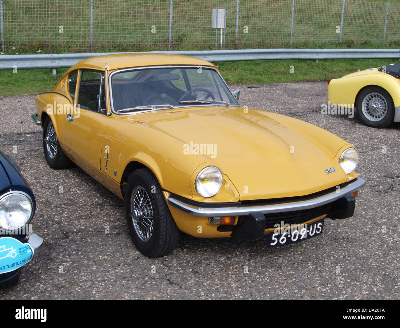 Dieser 1972er Triumph GT6 MK III wurde 2010 auf dem Nationaal Oldtimer Festival in Zandvoort gezeigt. Das Fahrzeug ist ein Schlüsselmodell in der britischen Automobilgeschichte, das für sein schlankes Design und seine sportliche Leistung bekannt ist. Stockfoto