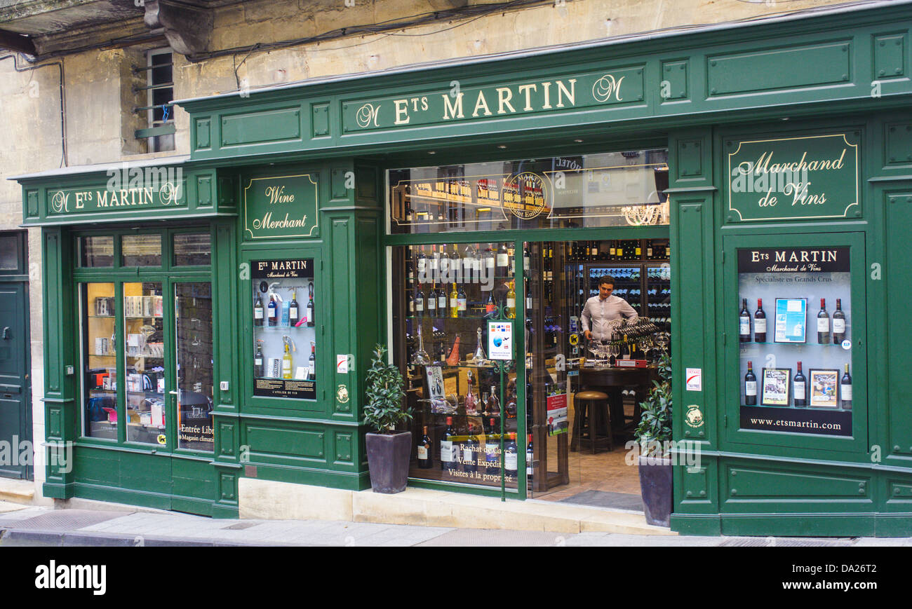 Vinothek in St. Emilion Bordeaux Frankreich Stockfoto