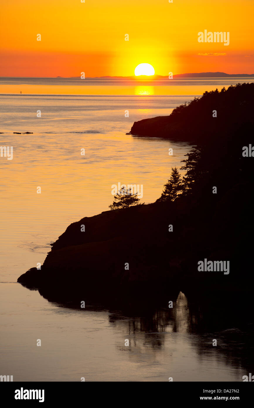 Sonnenuntergang, Deception Pass State Park, US-Bundesstaat Washington USA Stockfoto
