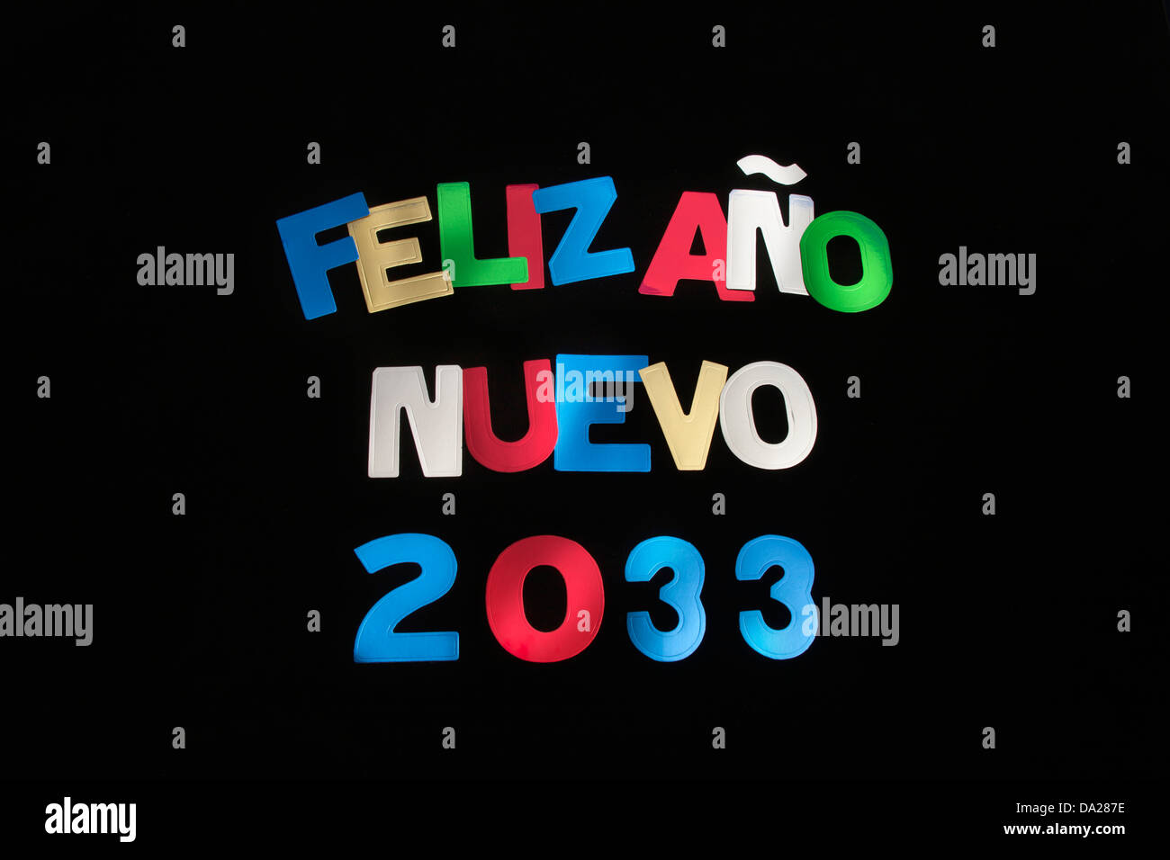 FELIZ ANO NUEVO 2033 Stockfoto