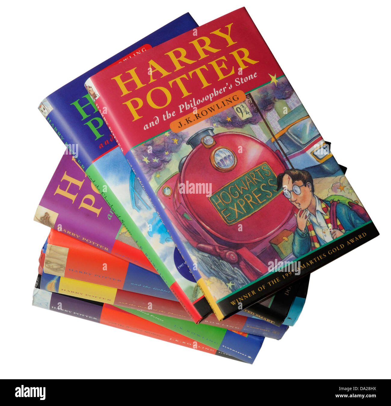 Die 7 Harry Potter-Bücher Stockfoto
