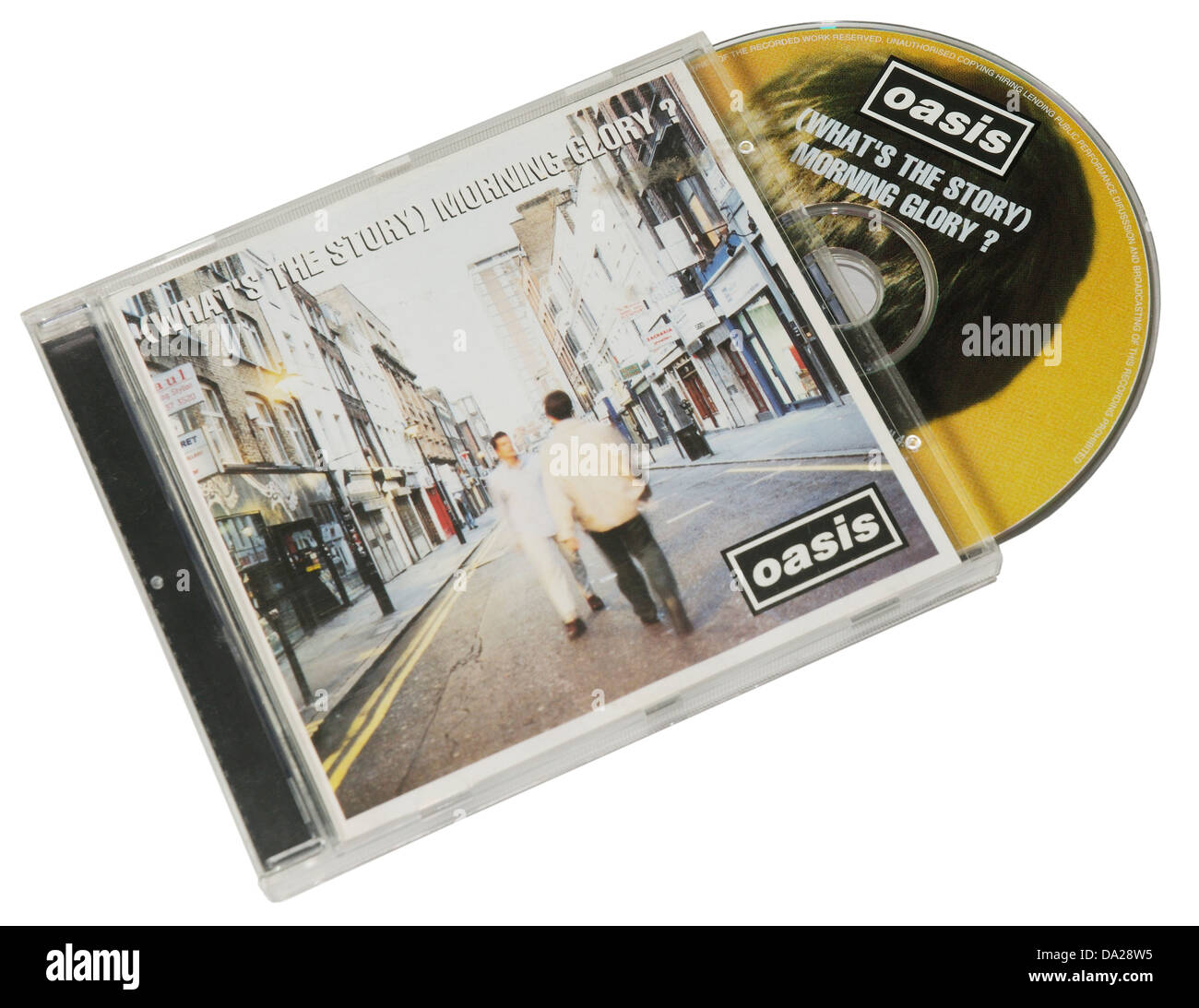 Oase-was ist die Story Morning Glory-Album auf CD Stockfoto