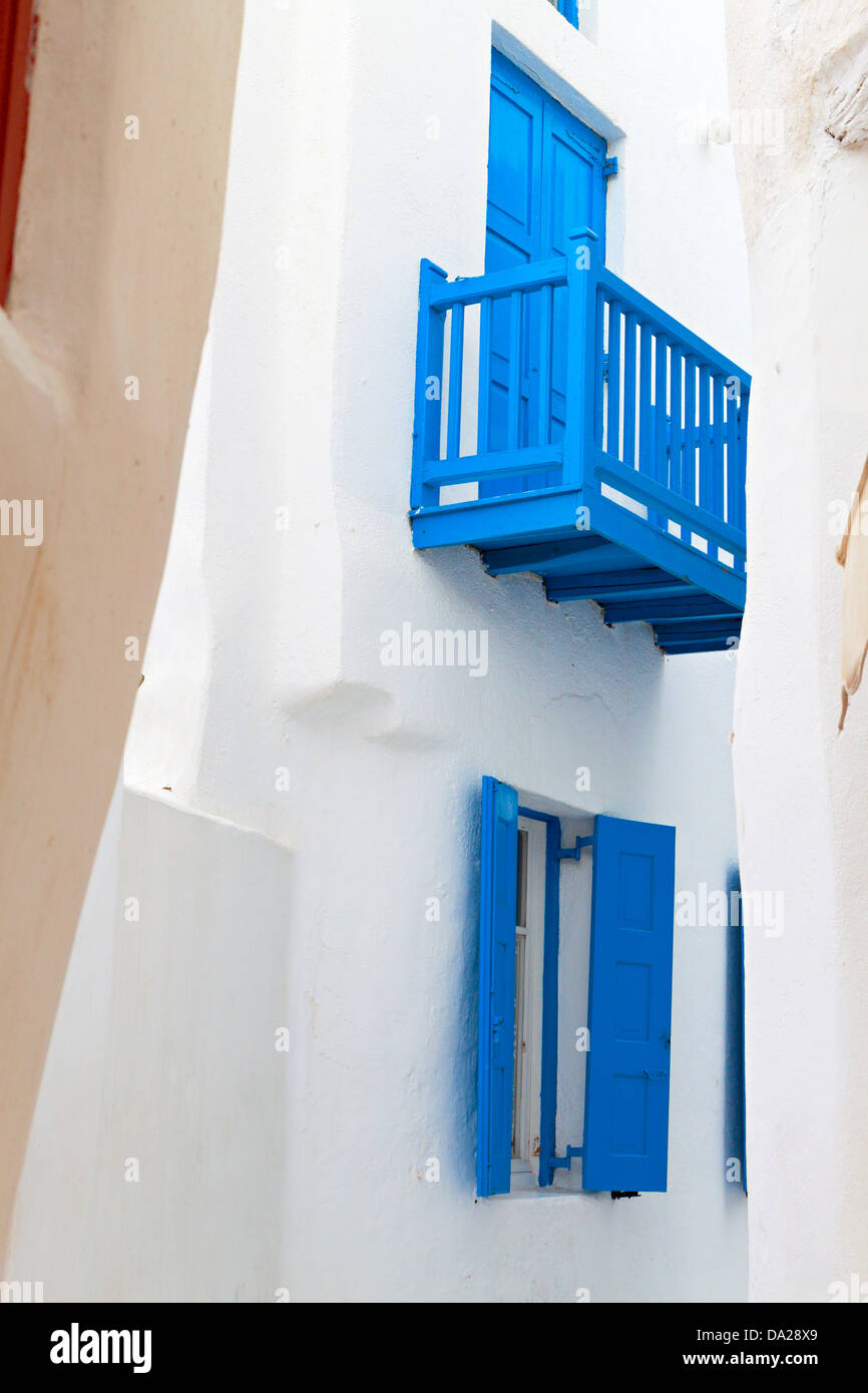 Traditionelle Häuser auf der Insel Mykonos in Griechenland Stockfoto