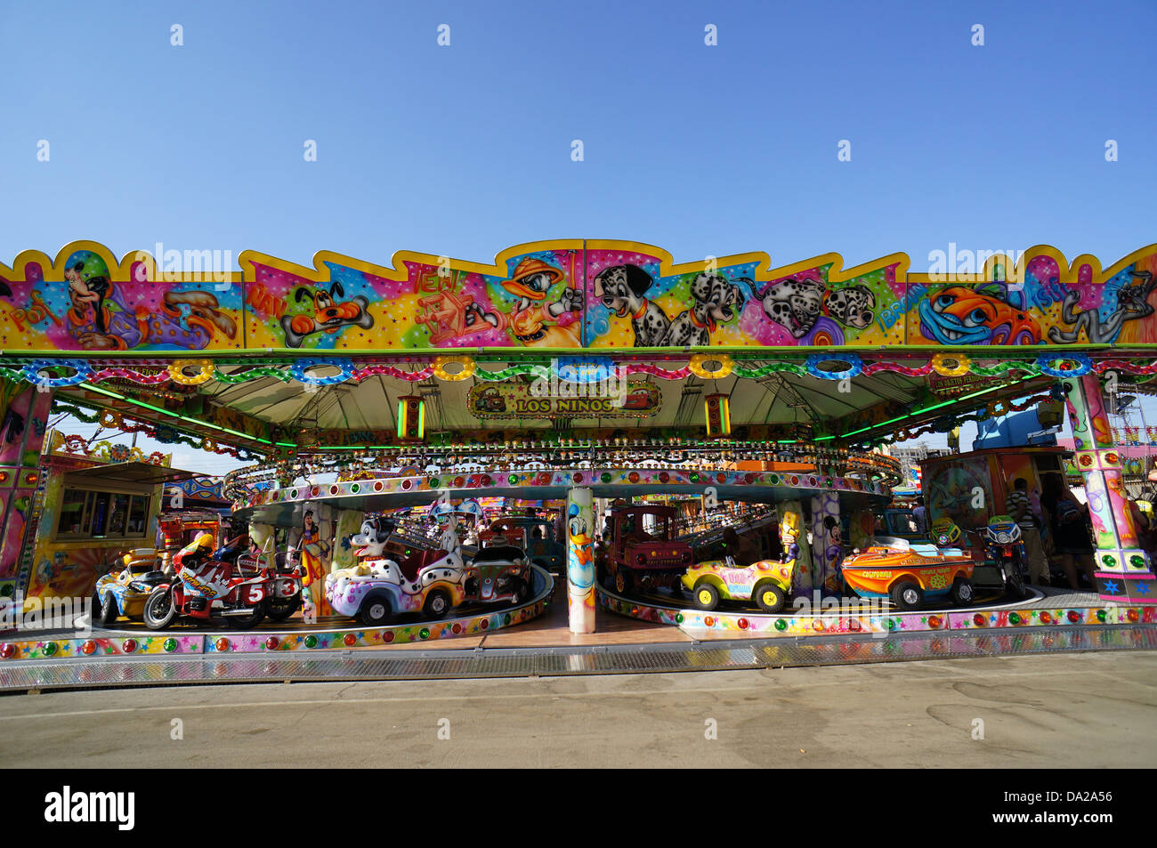 Die Feria de Abril von Sevilla (Feria de Abril de Sevilla), Festplatz Karussell Sevilla Festplatz am April 2013 Sevilla, Spanien Stockfoto
