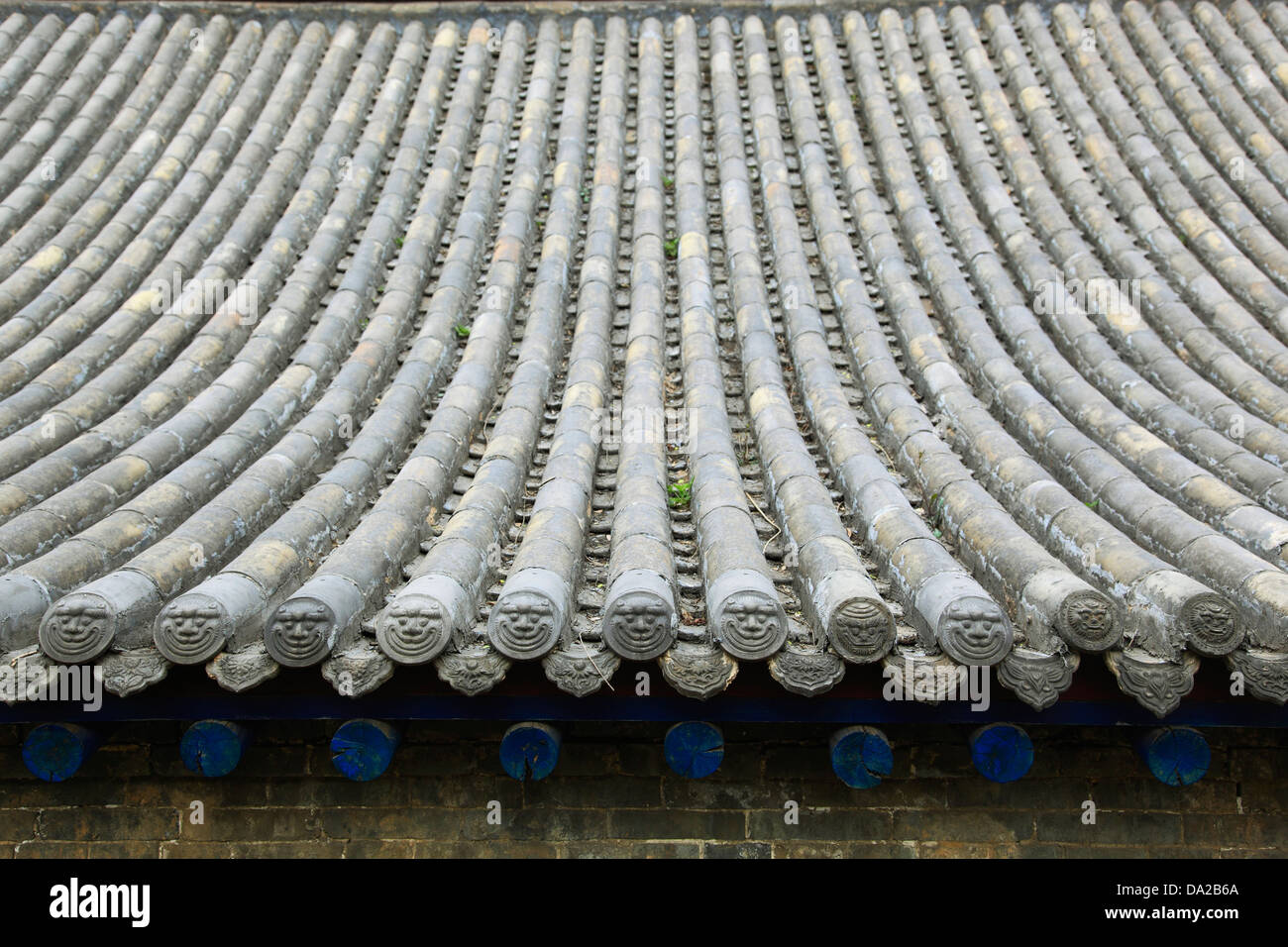 Jinci Tempel Komplex, Heilige Mutter Hall, Taiyuan, Provinz Shanxi, China gefliest Dach Stockfoto