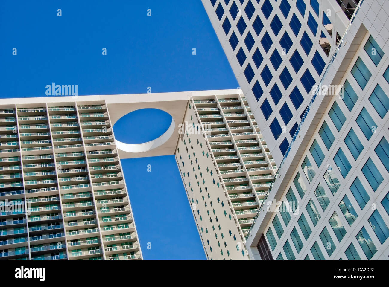 USA, Florida, Miami, niedrigen Winkel Blick auf 500 Brickell towers Stockfoto