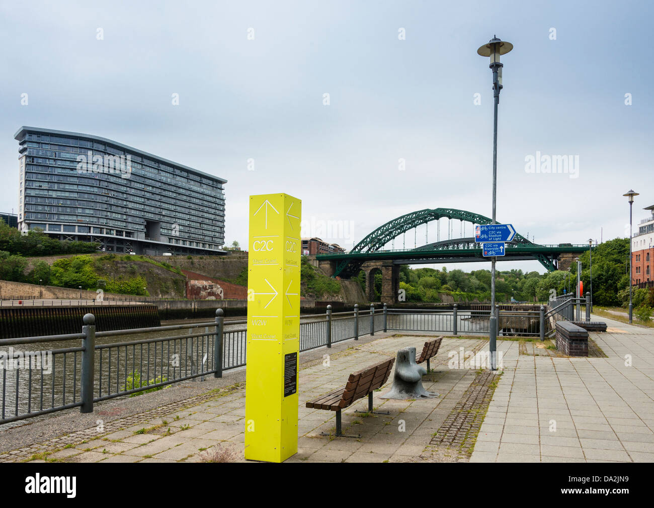 Sunderland Riverside & C2C Zeichen Stockfoto