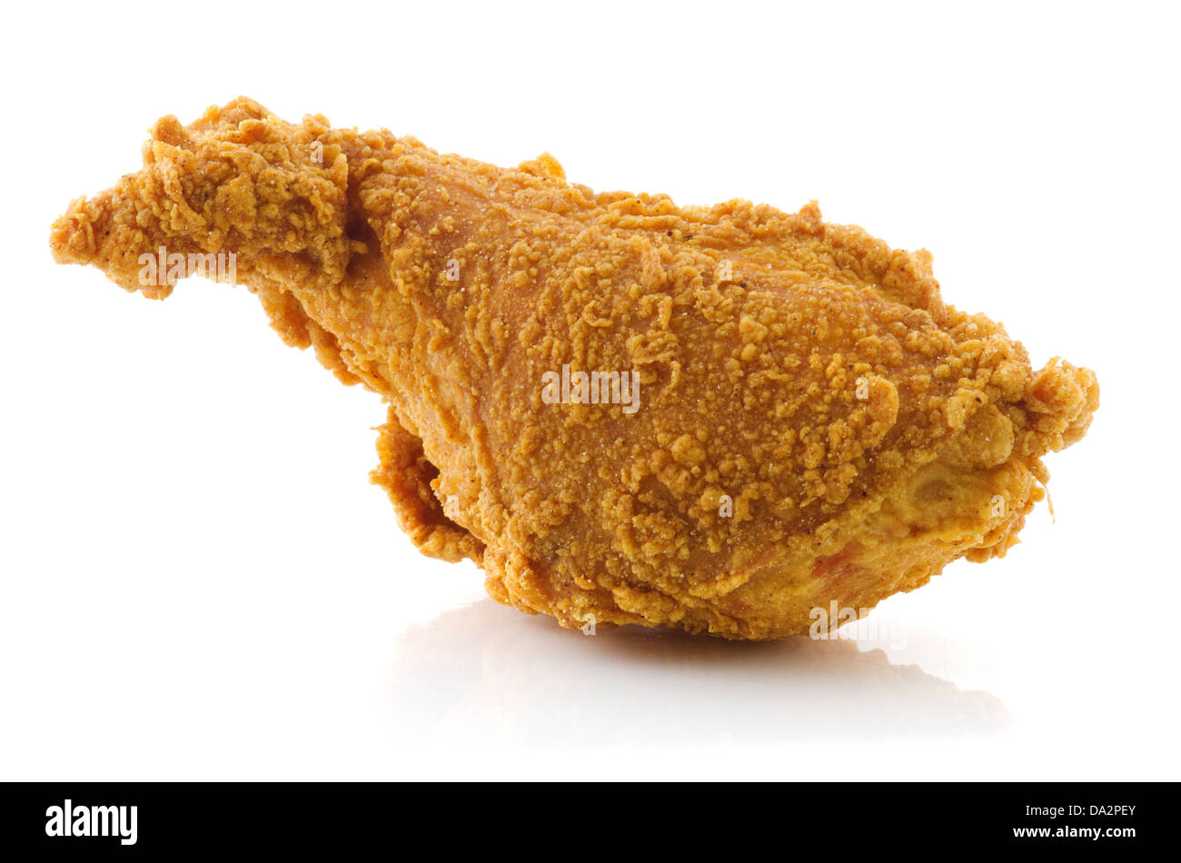 Deep Fried Hühnerbein isoliert auf weißem Hintergrund. Stockfoto