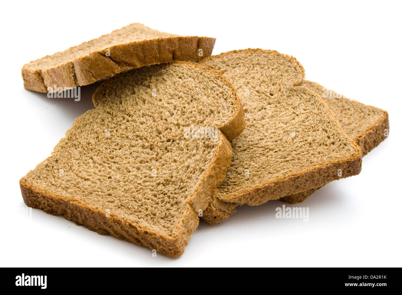 Frischen Toast Schwarzbrot auf weißem Hintergrund Stockfoto