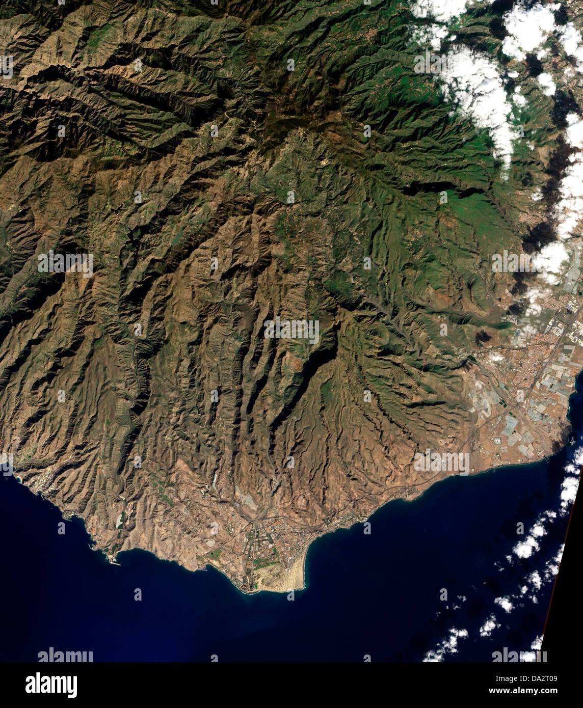 Satellitenansicht von Gran Canaria, Kanarische Inseln, Spanien Stockfoto