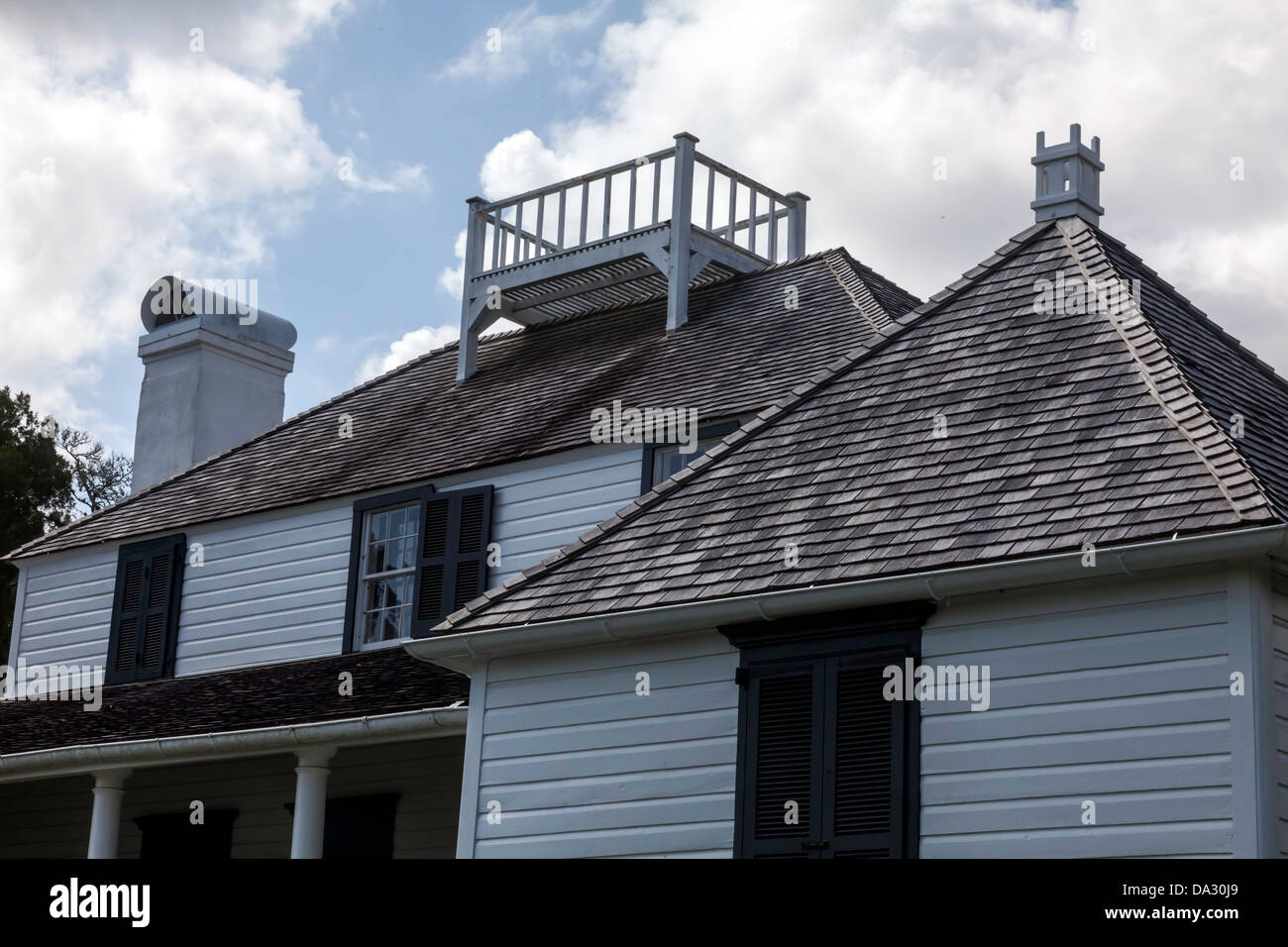 Plantation House auf Kingsley Plantation, Saint George Island in der Nähe von Jacksonville, Florida. Stockfoto