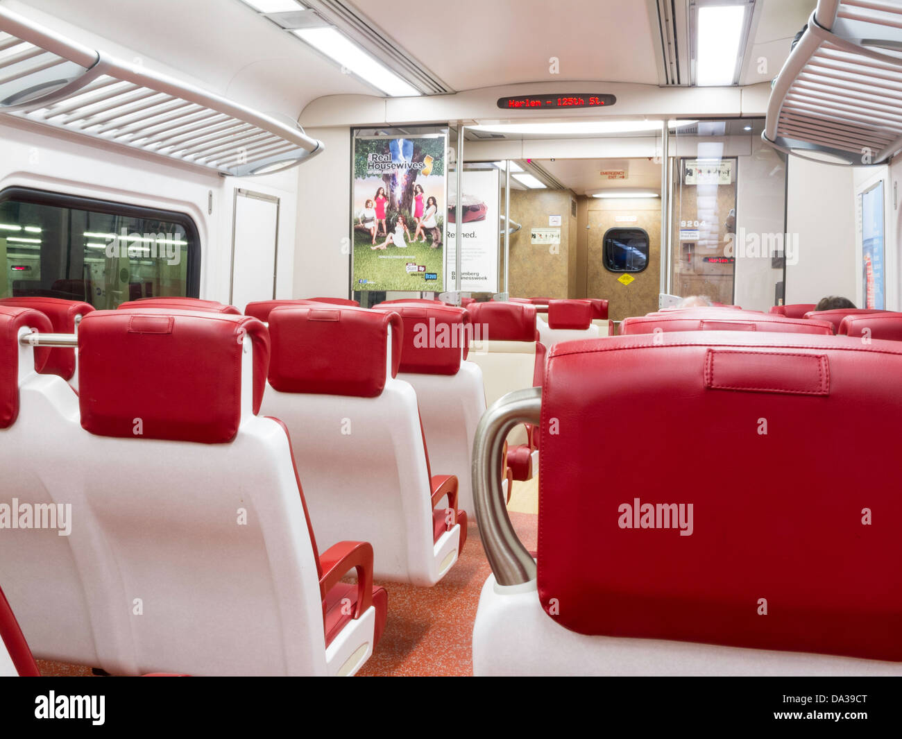 Metro-North Train Interieur, NYC Stockfoto