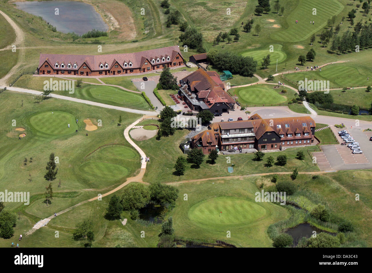 Luftaufnahme von Langdon Hills Golf & Country Club in der Nähe von Basildon, Essex Stockfoto
