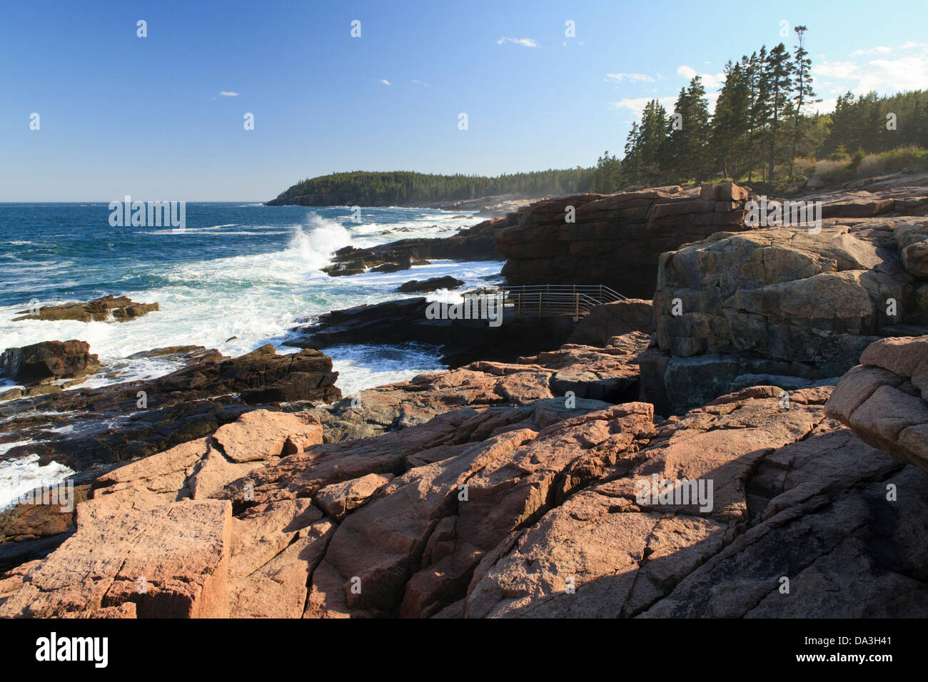 Atlantikküste Küste im Acadia National Park, Maine. Stockfoto