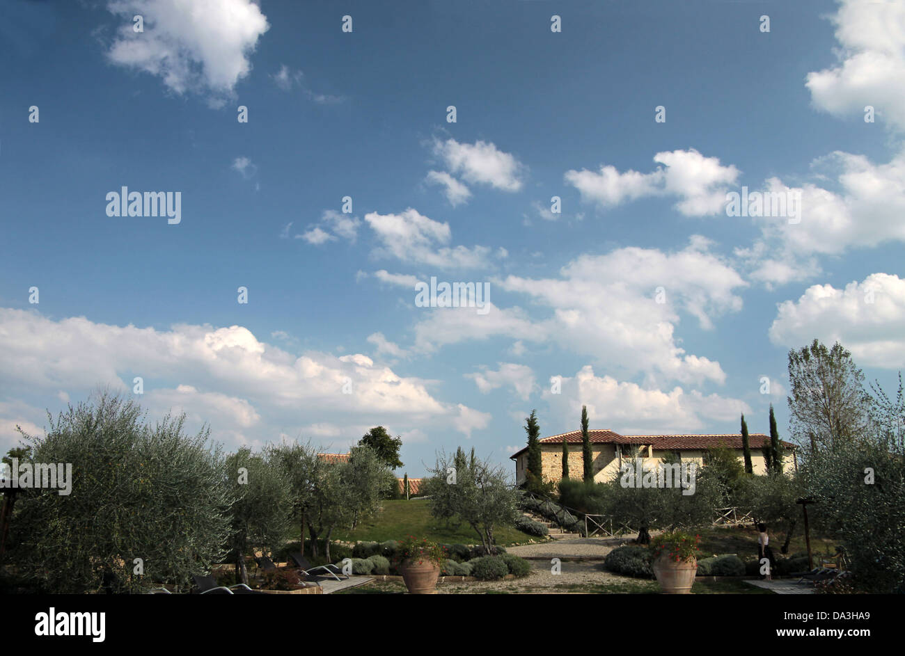 Traditionelles Landhaus Seite in Gambassi Terme in der Toskana, Italien Stockfoto
