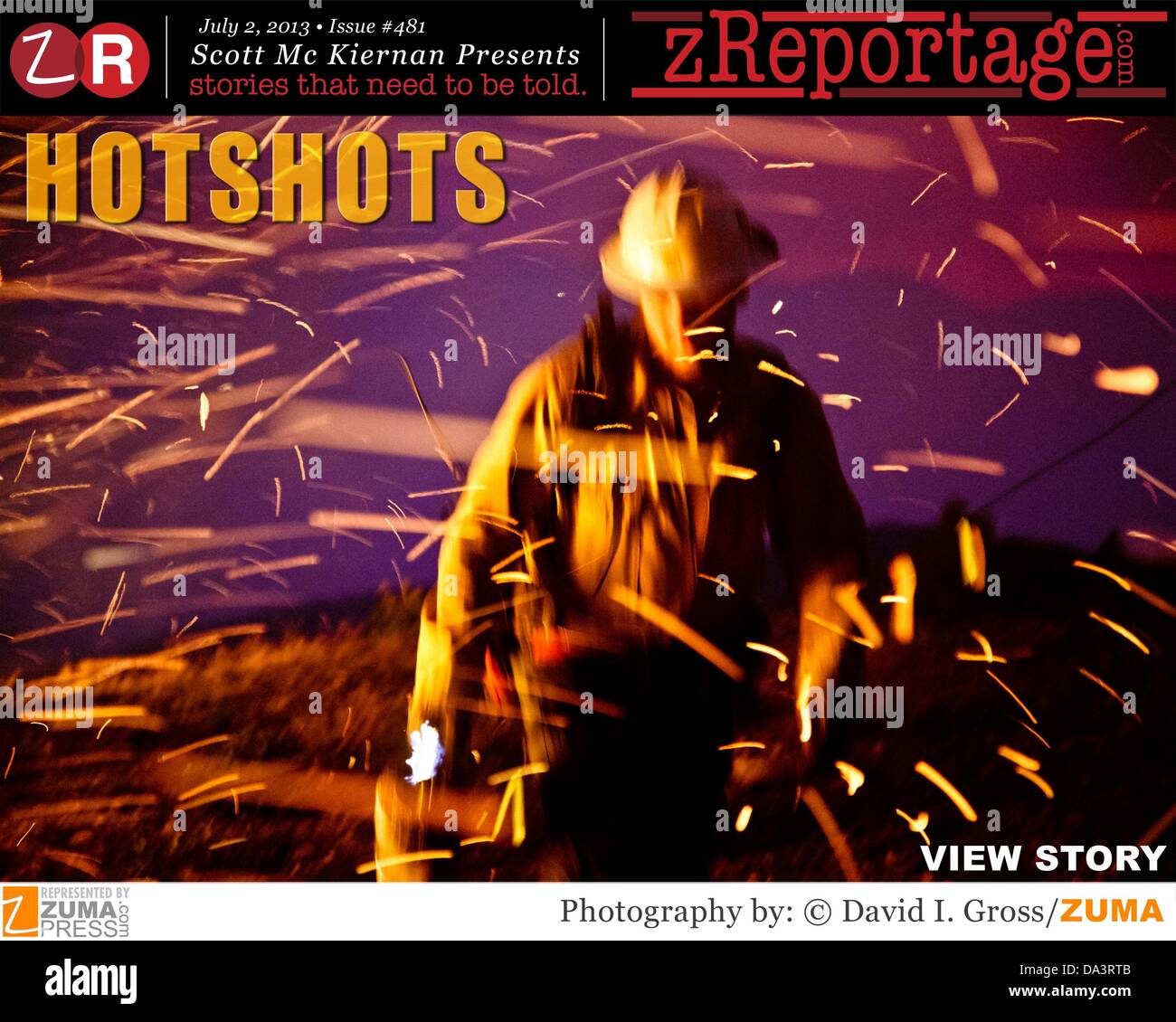 zReportage.com Geschichte der Woche # 481 - "Hotshots" - ins Leben gerufen 2. Juli 2013 - volle Multimedia-Erlebnis: Audio, Standbilder, Text und Video: gehen Sie zu http://www.zReportage.com mehr - sehen "Hotshot" Besatzungen Elite Feuerwehrleuten, die wandern Meilen in die Wildnis mit Ketten, Sägen und Rucksäcke gefüllt mit Feuerwehr Ausrüstung, um Menschen vor Feuer zu schützen. Sie sind wie Soldaten eingesetzt. Sie entfernen Sie Pinsel, Bäume und alles, was ein Feuer schüren könnte. . Mit der tragischen Nachricht ist Sonntag in dem, was die tödlichste US Wildfire in mindestens 30 Jahre, die Leichen von 19 Elite Feuerwehrleute in Centra gerufen Stockfoto