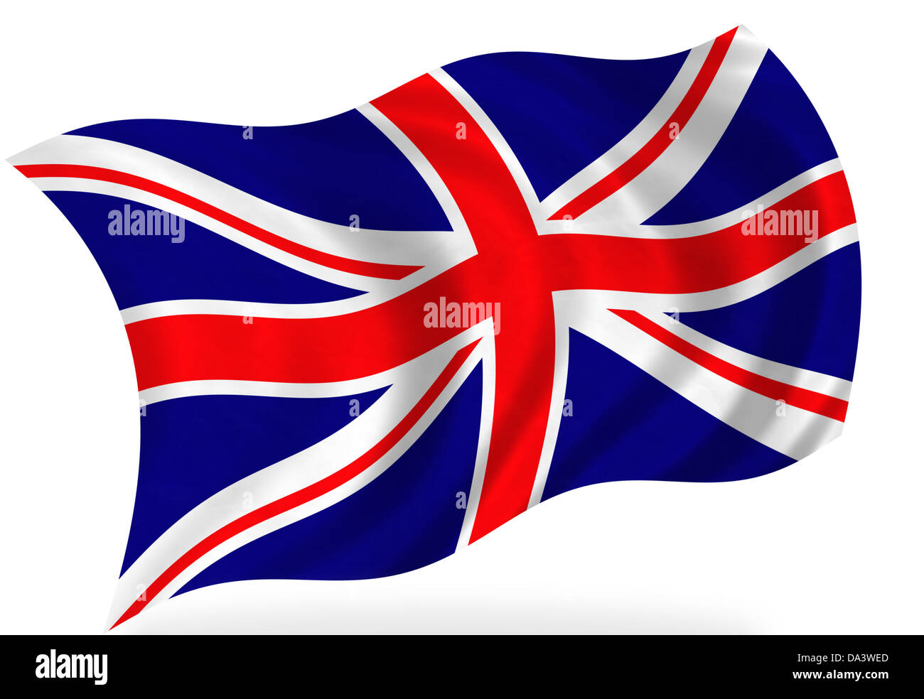 Britische Flagge, isoliert Stockfoto