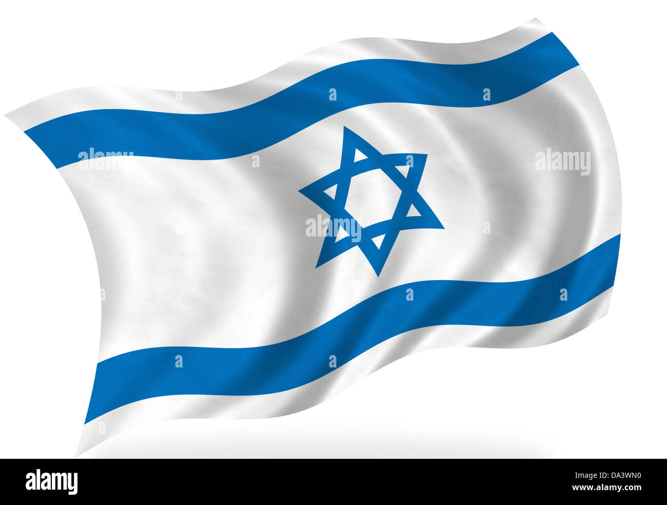 Israel-Flagge, isoliert Stockfoto